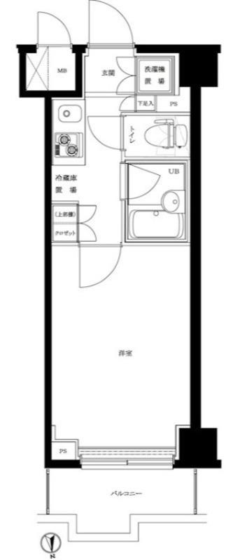 ルーブル品川南大井弐番館 (1K/3階)の間取り写真
