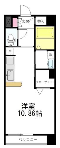 WILL鉄砲町(ワンルーム/3階)の間取り写真