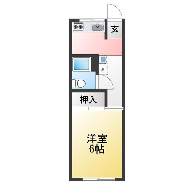 四日市キャッスル(1K/1階)の間取り写真