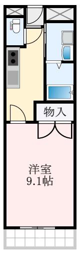 PARADISO(1K/1階)の間取り写真