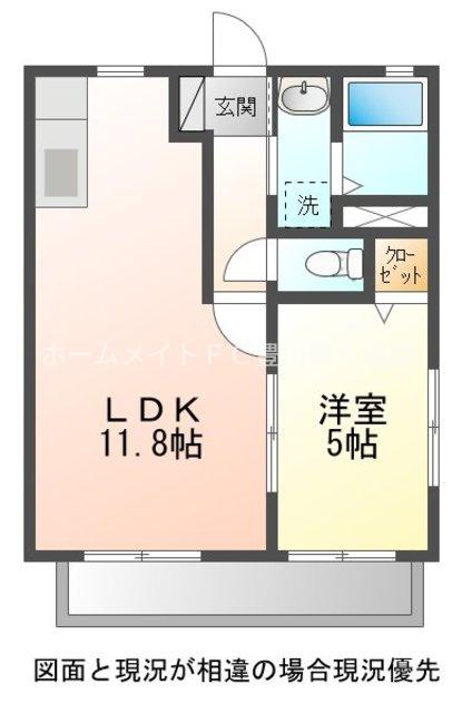 シティハイツWAKAGO II(1LDK/1階)の間取り写真