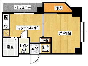 檜垣ビル(1K/2階)の間取り写真