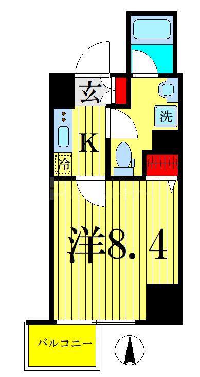 メインステージ亀戸Vミライエ(1K/2階)の間取り写真