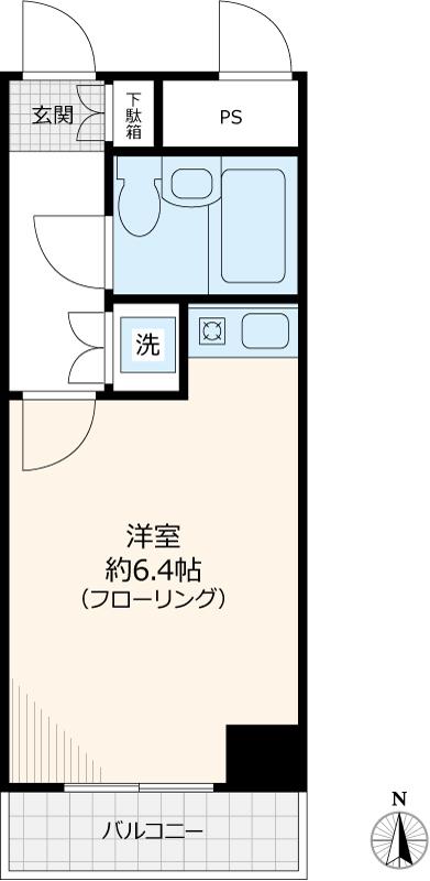 ライオンズマンション中野東(ワンルーム/3階)の間取り写真