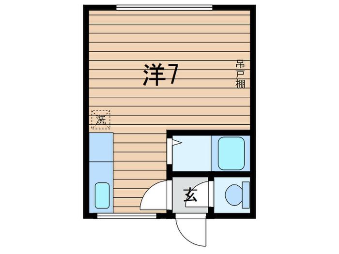 シンエービル(ワンルーム/2階)の間取り写真