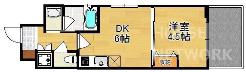 ベラジオ京都鞍馬口(1DK/2階)の間取り写真