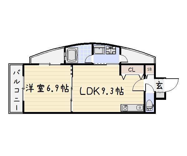リード大手町(1LDK/2階)の間取り写真