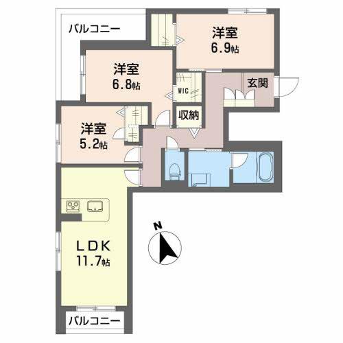 ARANDANO(3LDK/3階)の間取り写真