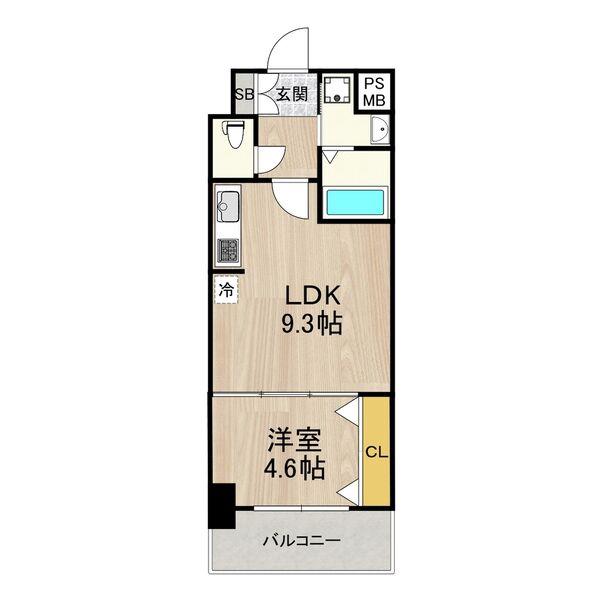 セノアタワー新大阪(1LDK/7階)の間取り写真