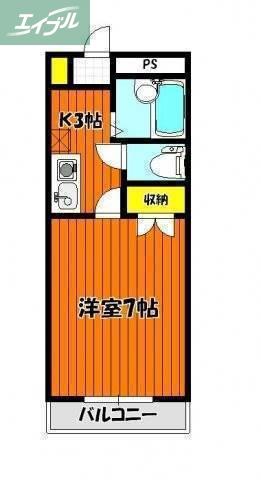 コンホート桑田(1K/1階)の間取り写真