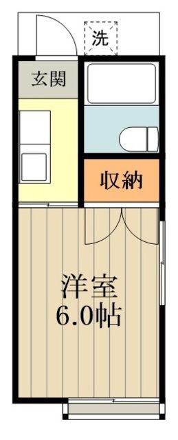 ホワイトルーム(1K/1階)の間取り写真