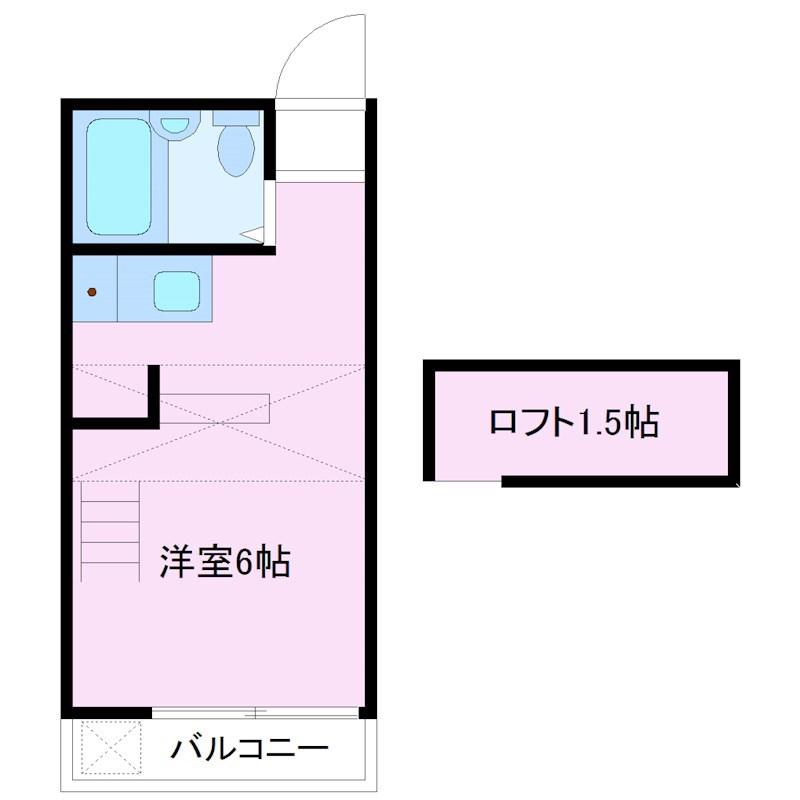 アオイビーチ茅ヶ崎(ワンルーム/2階)の間取り写真