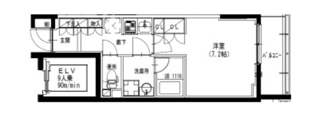 S-RESIDENCE曳舟(1K/4階)の間取り写真