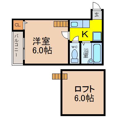 ソフィア(1SK/1階)の間取り写真