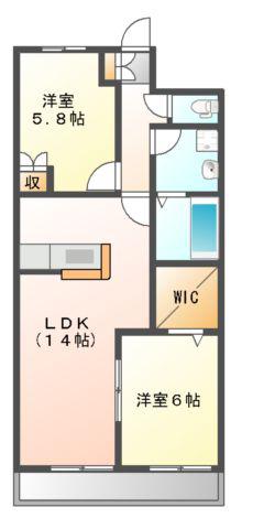 パレ ロイヤル(2LDK/2階)の間取り写真