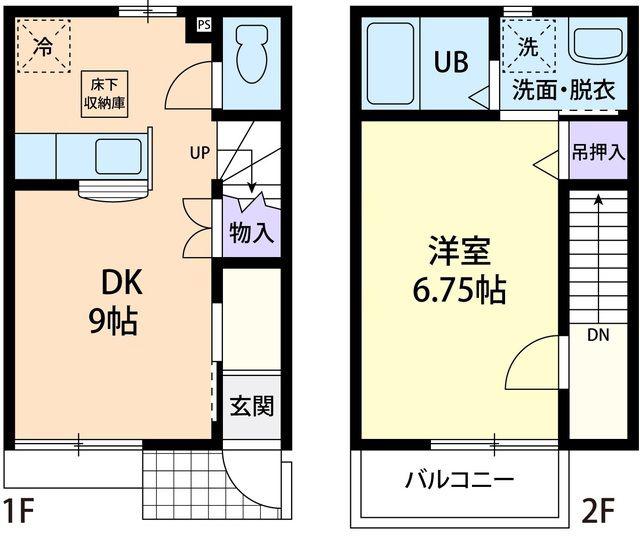 パンドル(1DK/1階)の間取り写真
