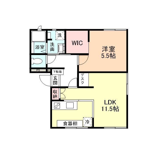 FIESTAくまの(1LDK/2階)の間取り写真