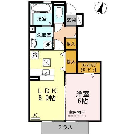 メルヴェーユ A(1LDK/1階)の間取り写真