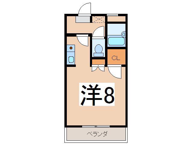 オリエントガーデン(1K/2階)の間取り写真
