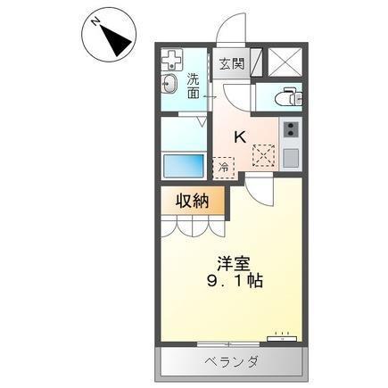 JR山陽本線 里庄駅 徒歩22分 2階建 築18年(1K/1階)の間取り写真