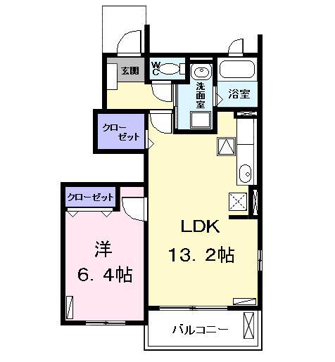アルジェント(1LDK/1階)の間取り写真