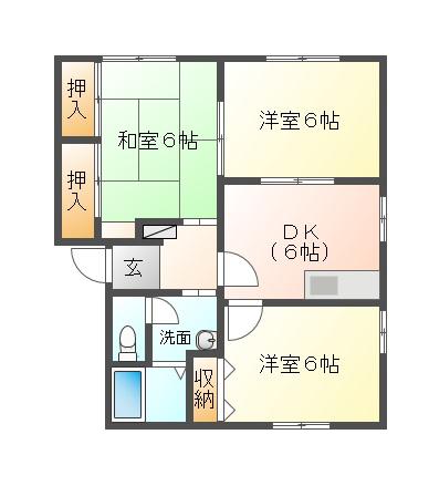 パティオ久山(3DK/1階)の間取り写真