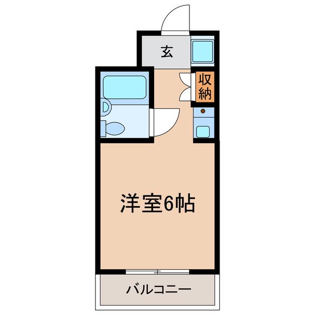 ハイツアサノB館(ワンルーム/2階)の間取り写真