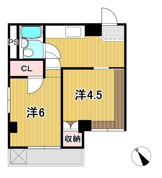 アクティヒタチ(2K/3階)の間取り写真