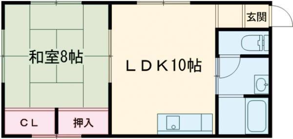 メゾンウエストタウン(1LDK/2階)の間取り写真