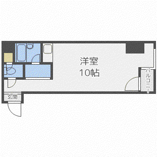 鹿友ディアプラザ札幌(ワンルーム/7階)の間取り写真