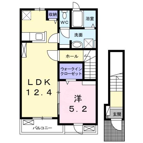 ファンド今宿II(1LDK/2階)の間取り写真