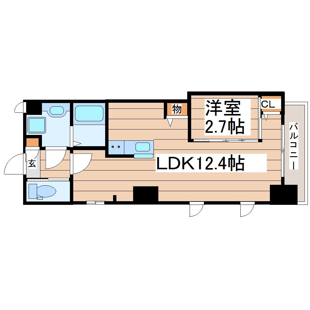 シエルエックス(1LDK/6階)の間取り写真