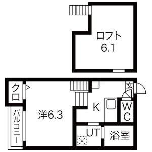 BELLEZZA(1K/2階)の間取り写真