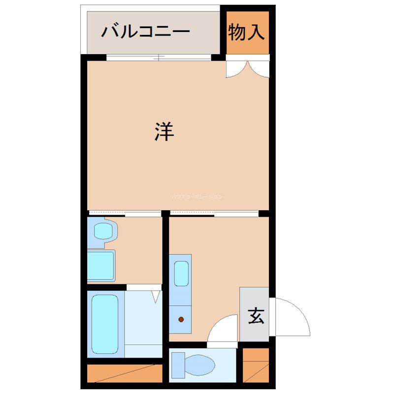 カーサ・ラルーチェ(1K/3階)の間取り写真