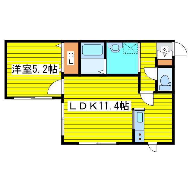 ステラカーサ(1LDK/4階)の間取り写真