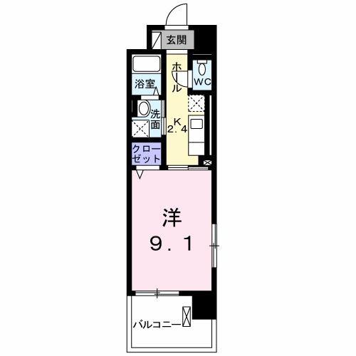 グランシャリオ(1K/4階)の間取り写真