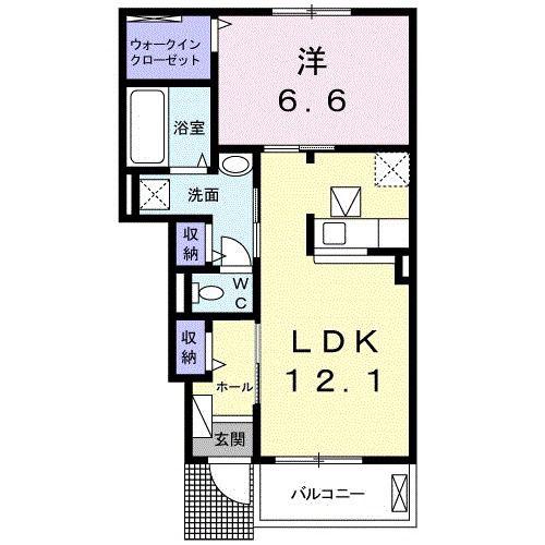 グランデ エステ I(1LDK/1階)の間取り写真