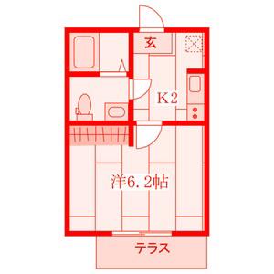 グランシャトー弘明寺(1K/1階)の間取り写真