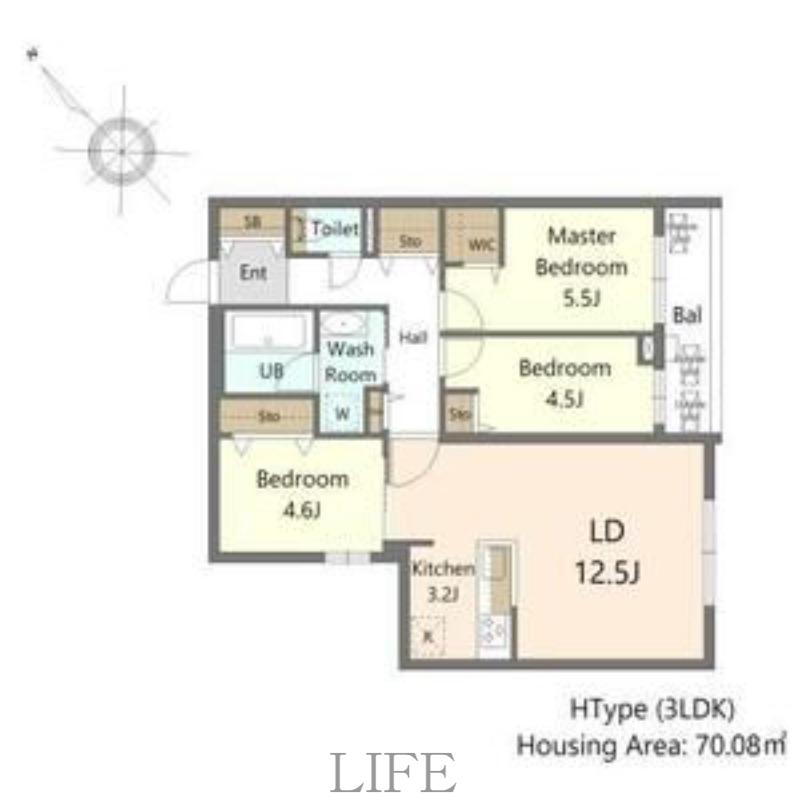 SーRESIDENCE東札幌BLING(3LDK/1階)の間取り写真