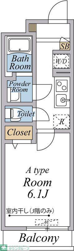 リブリ・川口市飯塚(1K/3階)の間取り写真