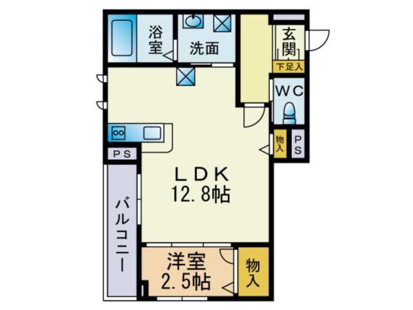 ESPERANZA(1LDK/2階)の間取り写真