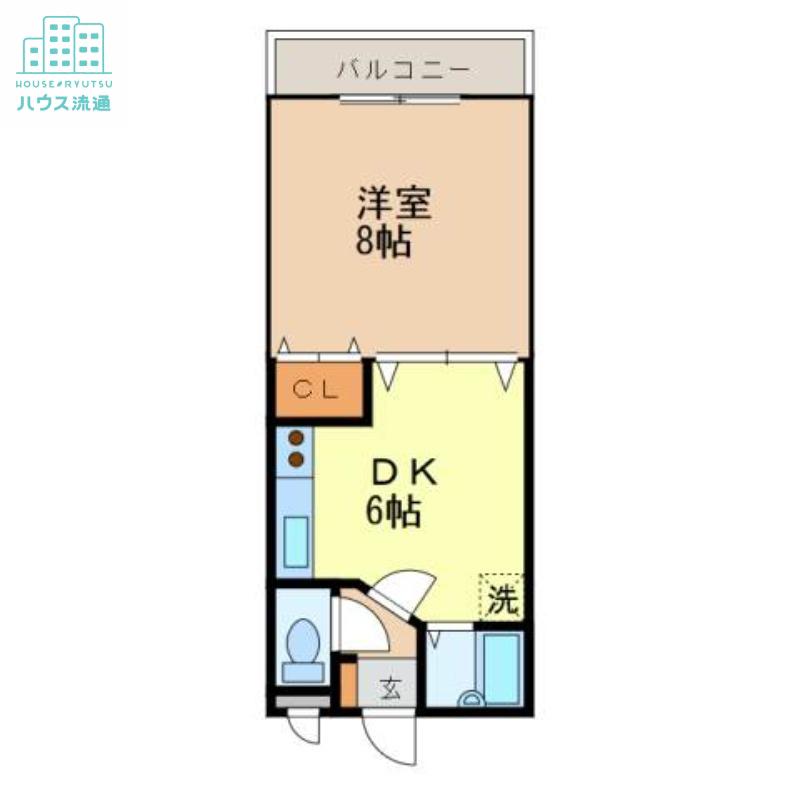 マイルーム梁川(1DK/4階)の間取り写真