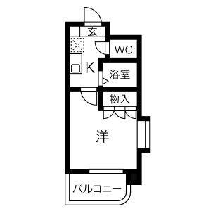 DOLL HOUSE又穂(1K/4階)の間取り写真