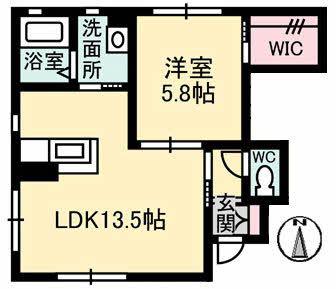 CASA SACHI(1LDK/1階)の間取り写真
