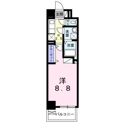 アルカディアIX(1K/6階)の間取り写真