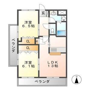 TM CLAY HOUSE(2LDK/4階)の間取り写真