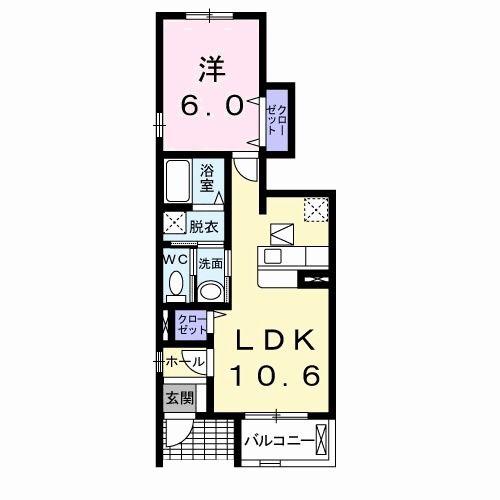 クレメント(1LDK/1階)の間取り写真