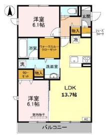 WEMBLEY(2LDK/3階)の間取り写真