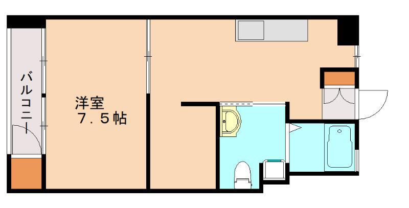 昌栄マンション(1DK/3階)の間取り写真