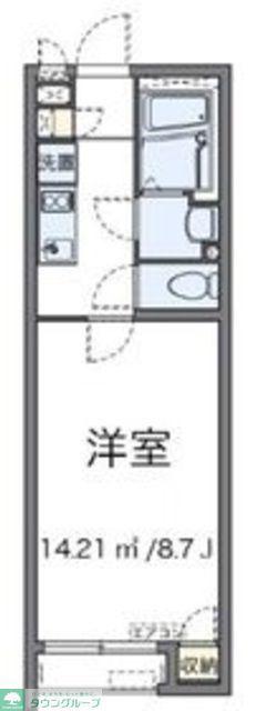 クレイノウィル大和(1K/1階)の間取り写真